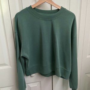 Lululemon Perfectly Oversized Crop Crew Softstreme Tidewater Teal size 6